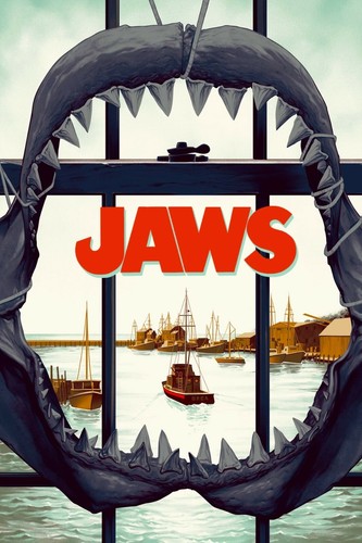 1975 jaws movie poster print - movie, poster/print
